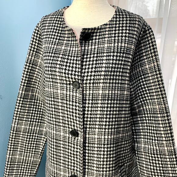 Nanette Lepore Plaid Button Front Coat Size Small - Picture 2 of 9
